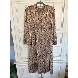 NWT Sixdo size large floral satin midi dress